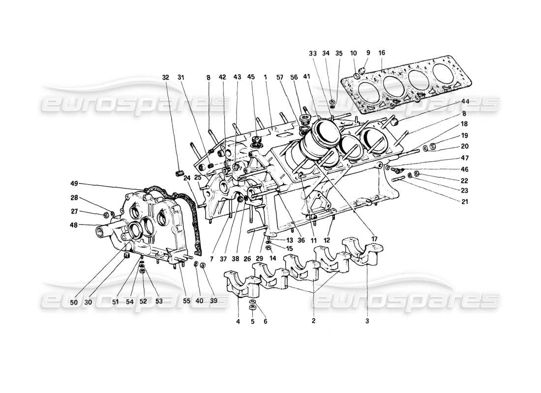 Ferrari Mondial 8 (1981) crankcase Parts Diagram