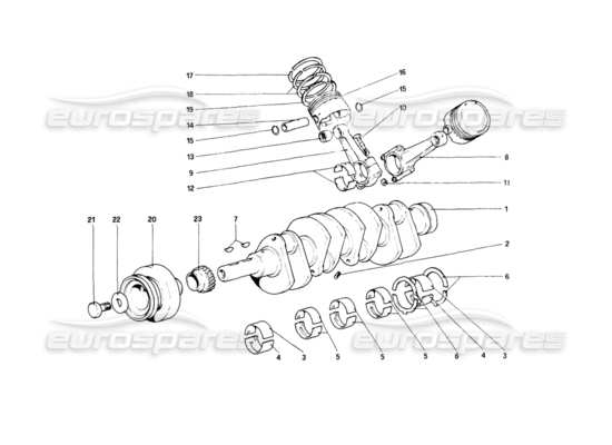 a part diagram from the Ferrari Mondial parts catalogue