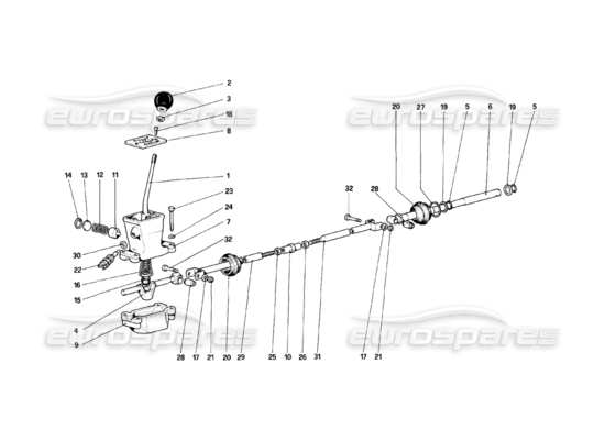 a part diagram from the Ferrari Mondial parts catalogue