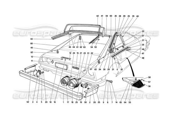 a part diagram from the Ferrari Mondial 8 (1981) parts catalogue