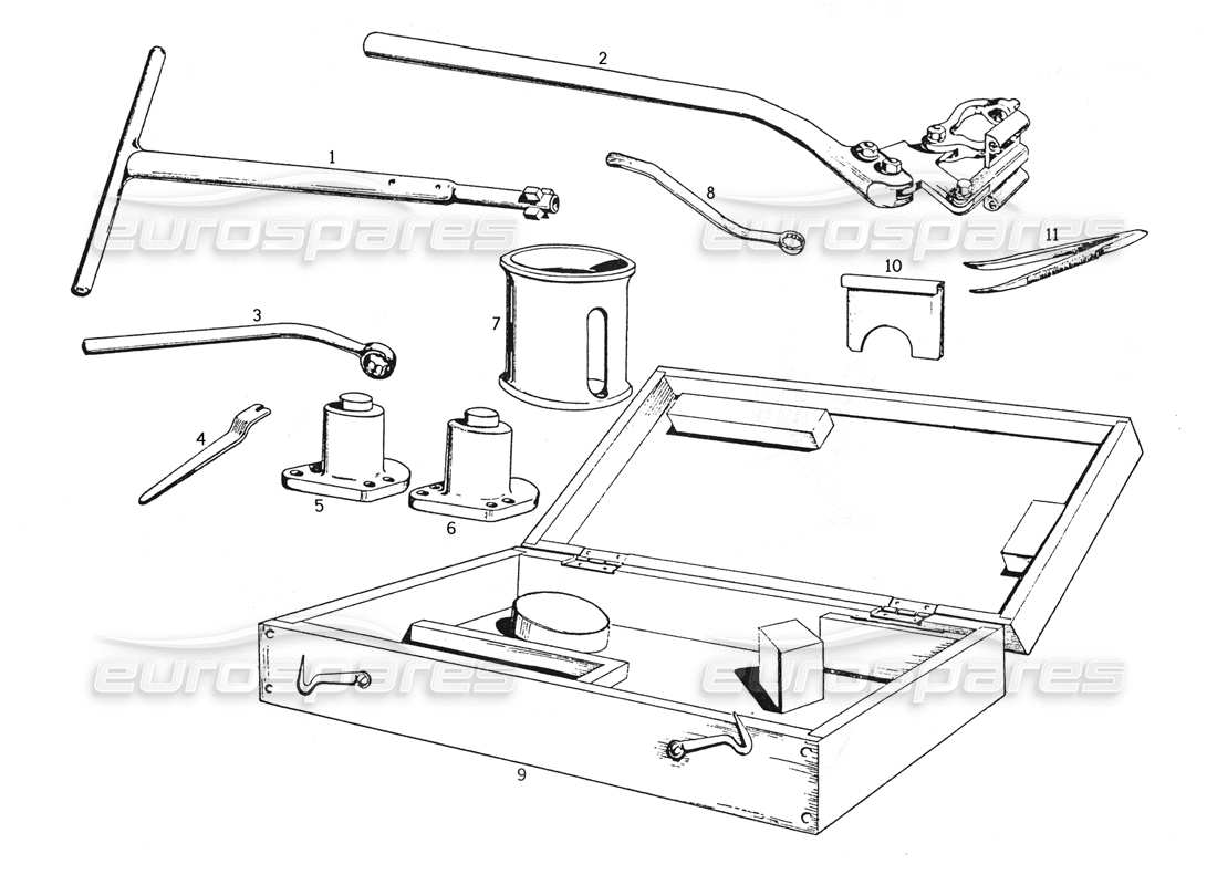 Ferrari 250 GTE (1957) Engine Tools Parts Diagram