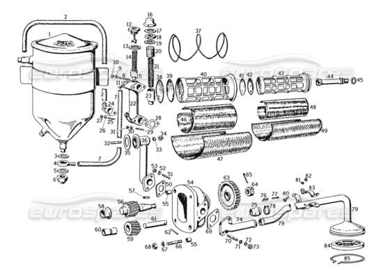 a part diagram from the Ferrari 250 parts catalogue