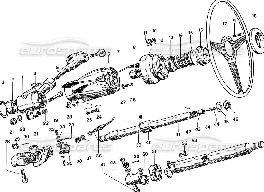 Ferrari 330 GTC Coupe Steering Column Parts Diagram