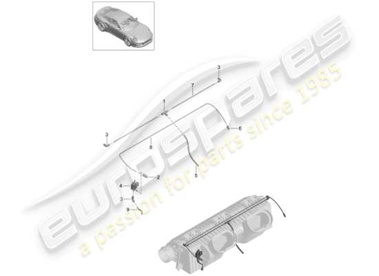 a part diagram from the Porsche 991 Turbo (2018) parts catalogue