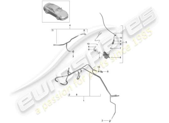 a part diagram from the Porsche 991 Turbo (2018) parts catalogue