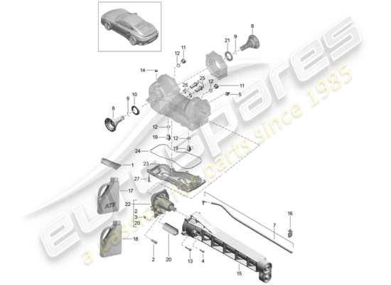 a part diagram from the Porsche 991 Turbo parts catalogue