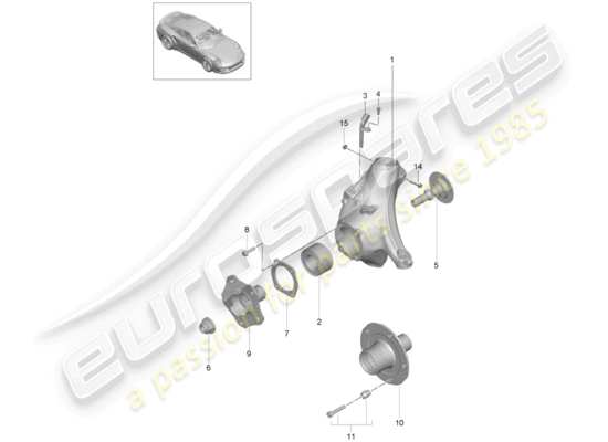 a part diagram from the Porsche 991 Turbo (2018) parts catalogue