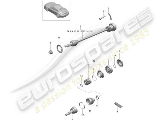 a part diagram from the Porsche 991 Turbo parts catalogue