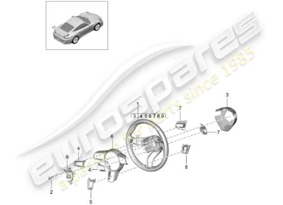 a part diagram from the Porsche 991 Turbo parts catalogue