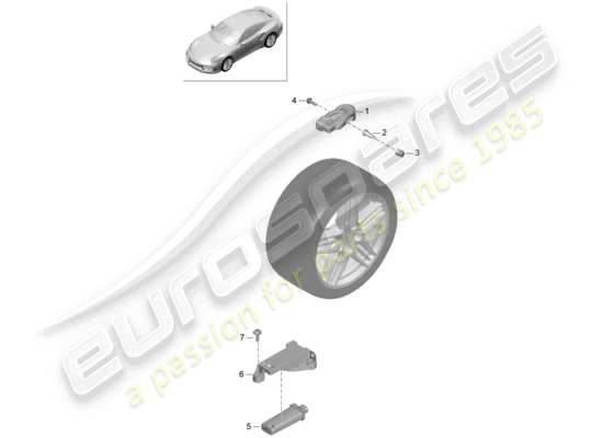 a part diagram from the Porsche 991 Turbo (2018) parts catalogue