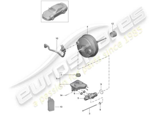 a part diagram from the Porsche 991 Turbo parts catalogue