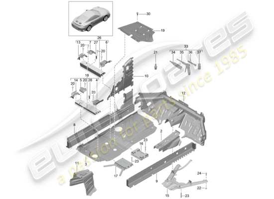 a part diagram from the Porsche 991 Turbo parts catalogue