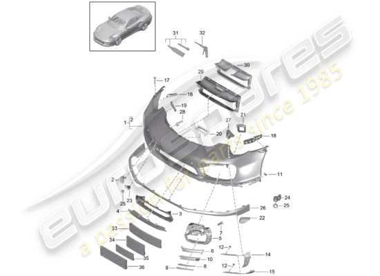 a part diagram from the Porsche 991 Turbo (2018) parts catalogue