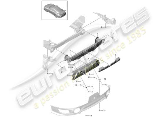 a part diagram from the Porsche 991 Turbo parts catalogue