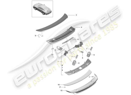 a part diagram from the Porsche 991 Turbo (2018) parts catalogue