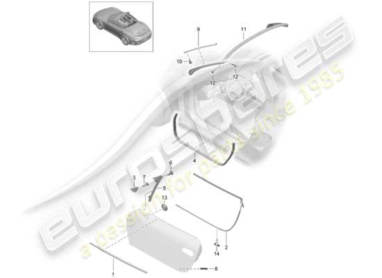 a part diagram from the Porsche 991 Turbo (2018) parts catalogue