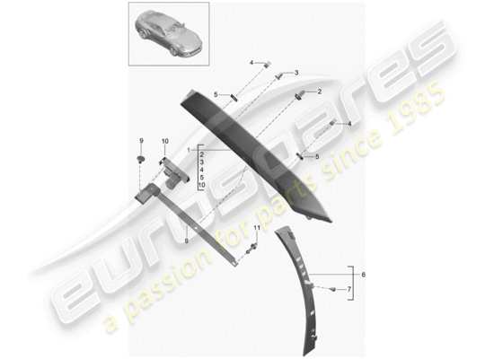 a part diagram from the Porsche 991 Turbo parts catalogue