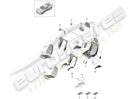 a part diagram from the Porsche 991 Turbo parts catalogue