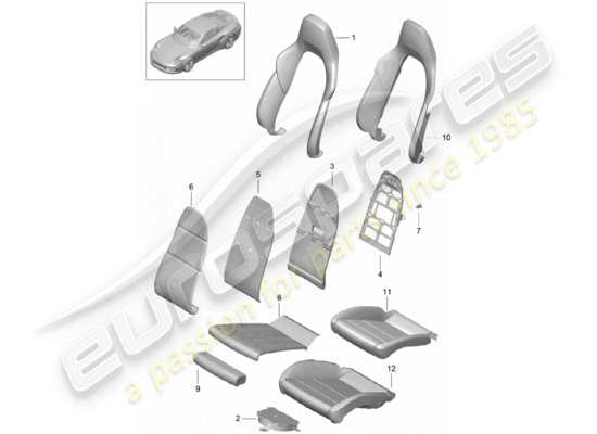 a part diagram from the Porsche 991 Turbo parts catalogue