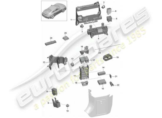 a part diagram from the Porsche 991 Turbo (2018) parts catalogue