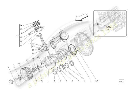 a part diagram from the Maserati Ghibli (2014-2016) parts catalogue