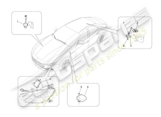 a part diagram from the Maserati Ghibli (2014-2016) parts catalogue