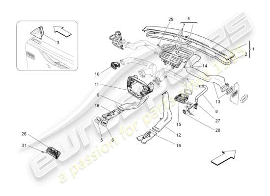 a part diagram from the Maserati Ghibli (2014-2016) parts catalogue