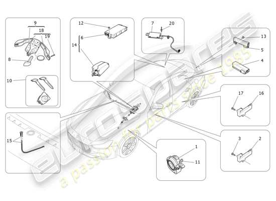 a part diagram from the Maserati Ghibli (2014) parts catalogue