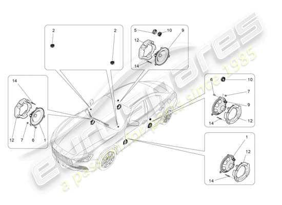 a part diagram from the Maserati Ghibli (2014) parts catalogue