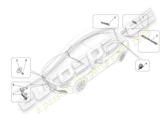 a part diagram from the Maserati Ghibli (2014) parts catalogue