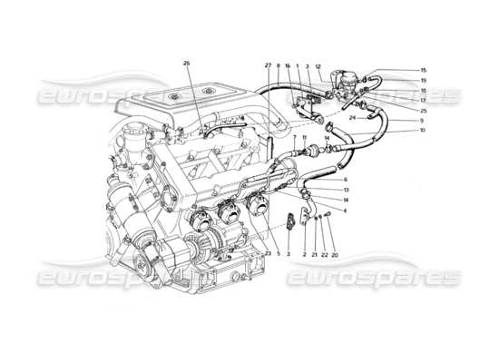 a part diagram from the Ferrari 246 Dino (1975) parts catalogue