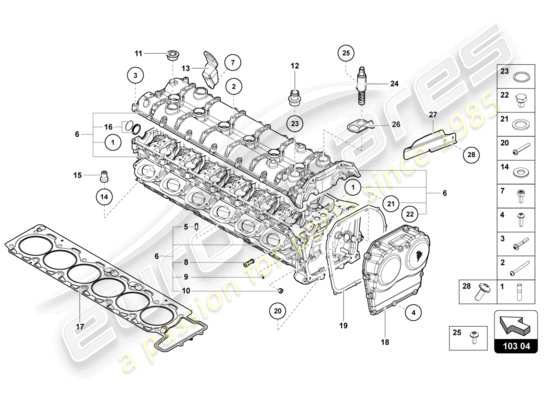 a part diagram from the Lamborghini Aventador Ultimae parts catalogue