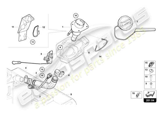 a part diagram from the Lamborghini Aventador Ultimae parts catalogue