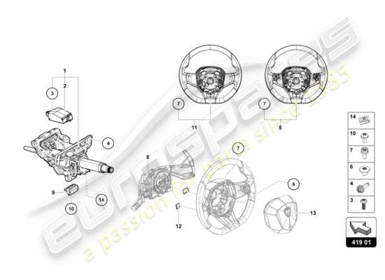 a part diagram from the Lamborghini Aventador Ultimae parts catalogue