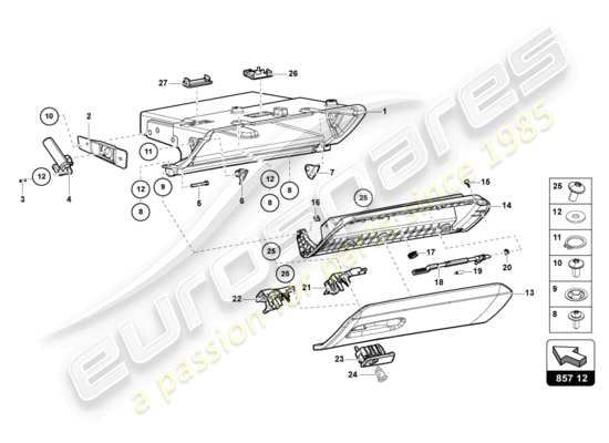 a part diagram from the Lamborghini Aventador Ultimae parts catalogue