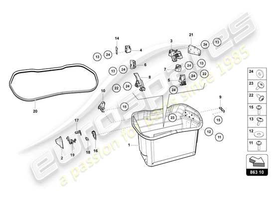 a part diagram from the Lamborghini Aventador Ultimae parts catalogue