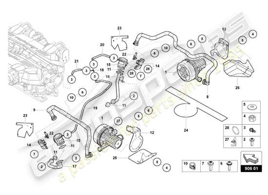 a part diagram from the Lamborghini Aventador Ultimae parts catalogue