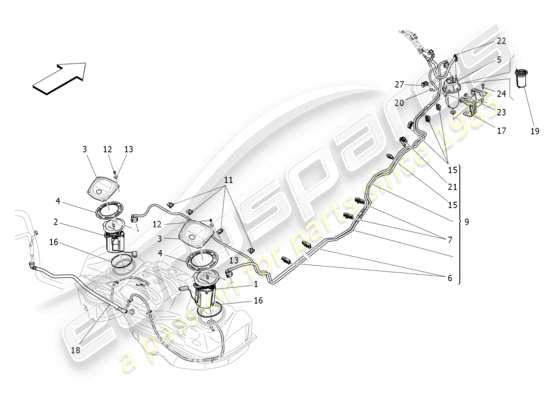 a part diagram from the Maserati Ghibli (2015) parts catalogue