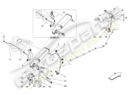 a part diagram from the Maserati Ghibli (2015) parts catalogue