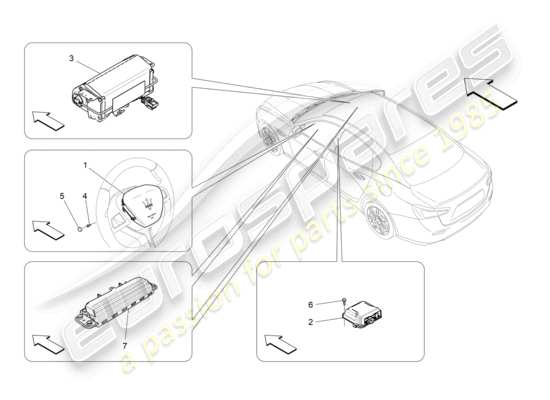 a part diagram from the Maserati Ghibli (2014-2016) parts catalogue