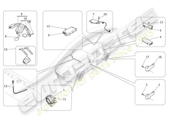 a part diagram from the Maserati Ghibli (2015) parts catalogue