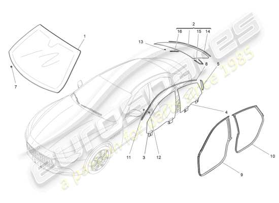 a part diagram from the Maserati Ghibli (2014-2016) parts catalogue