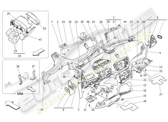 a part diagram from the Maserati Ghibli (2015) parts catalogue