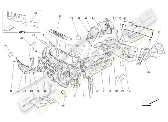 a part diagram from the Maserati Ghibli (2014-2016) parts catalogue