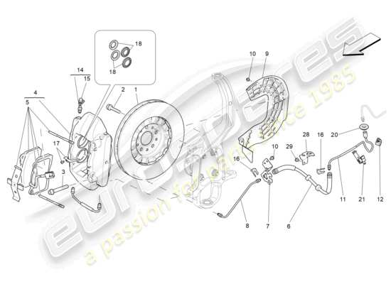 a part diagram from the Maserati Ghibli (2016) parts catalogue