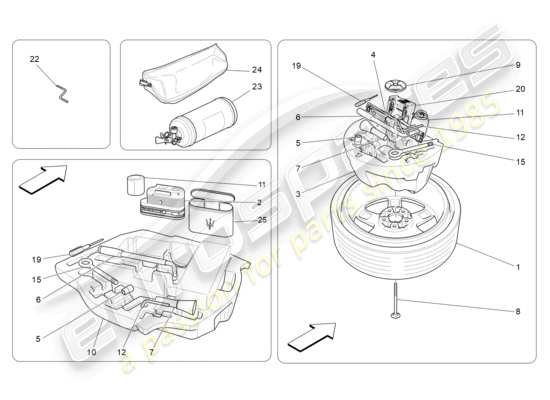 a part diagram from the Maserati Ghibli (2014-2016) parts catalogue