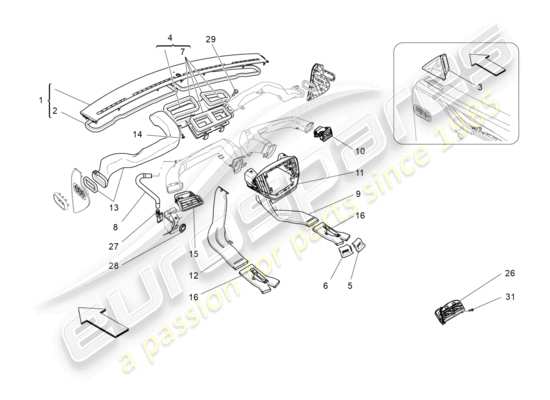 a part diagram from the Maserati Ghibli (2014-2016) parts catalogue