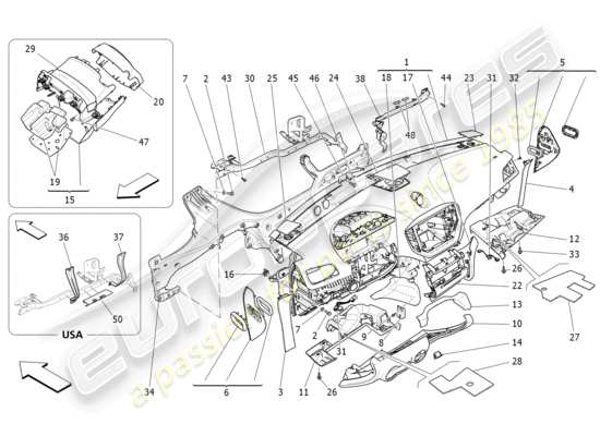 a part diagram from the Maserati Ghibli (2014-2016) parts catalogue