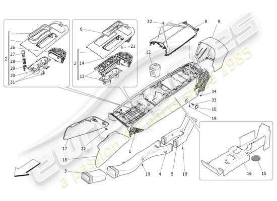 a part diagram from the Maserati Ghibli (2016) parts catalogue