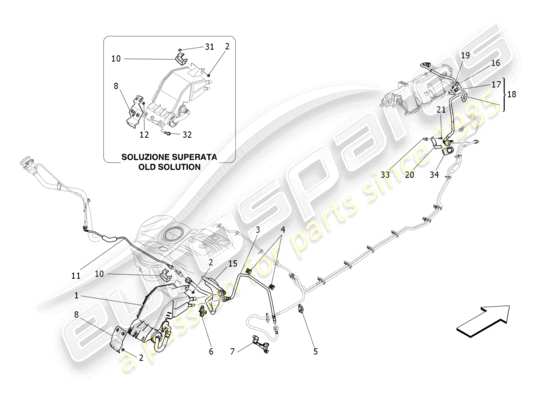 a part diagram from the Maserati Ghibli (2017 onwards) parts catalogue